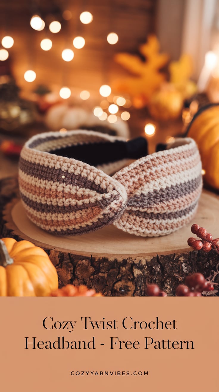 Cozy Twist Crochet Headband cozyyarnvibes com
