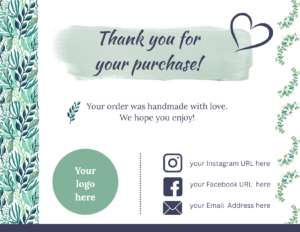 Editable Minimal Aesthetic Thank You Card for Small Business