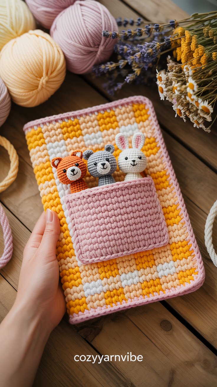 Crochet Notebook Cover with Pen Pocket - cozyyarnvibes.com