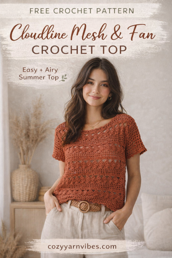 Cloudline Mesh & Fan Crochet Top (Lightweight Summer Pattern ...