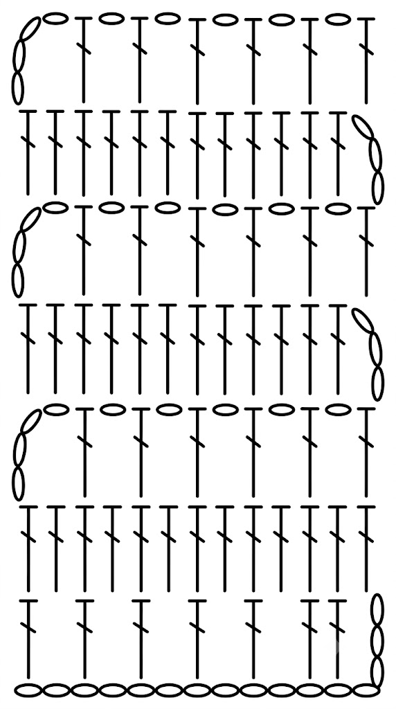 Crochet top base chart pattern