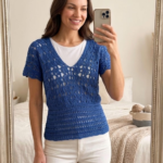 Crochet Fan Stitch V-Neck Top Tutorial