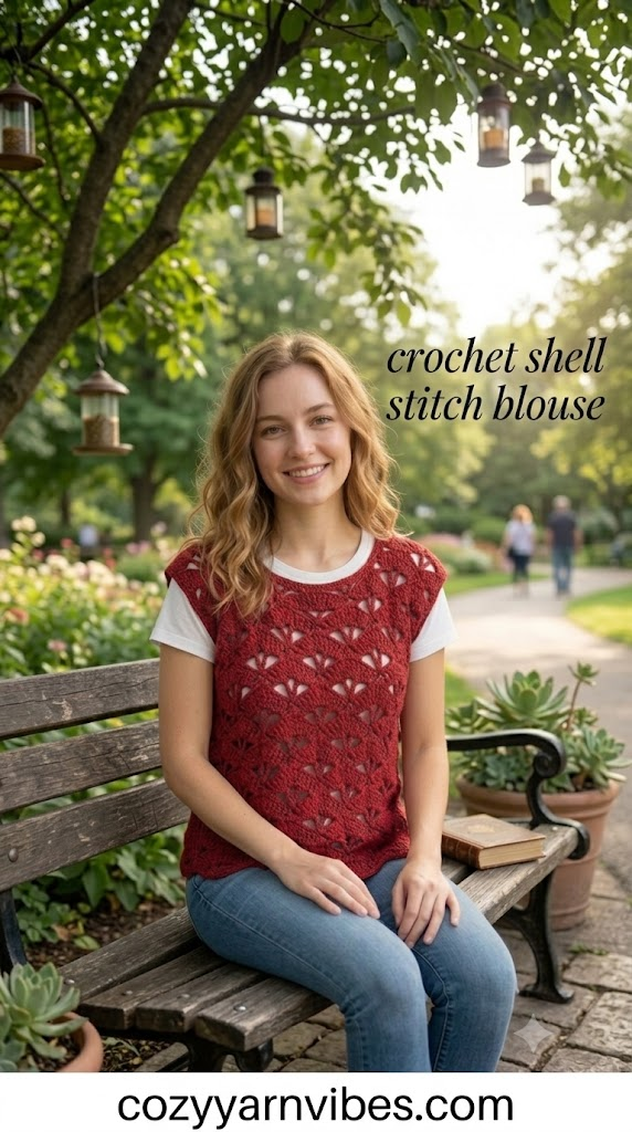 Crochet shell stitch blouse tutorial
