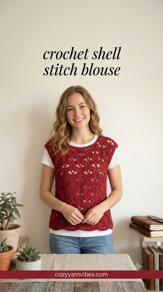 Crochet shell stitch shirt easy and simple