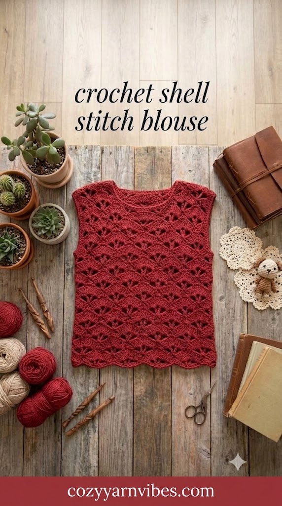 Crochet shell stitch blouse tutorial