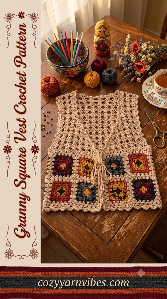 Granny Square Vest Crochet Pattern