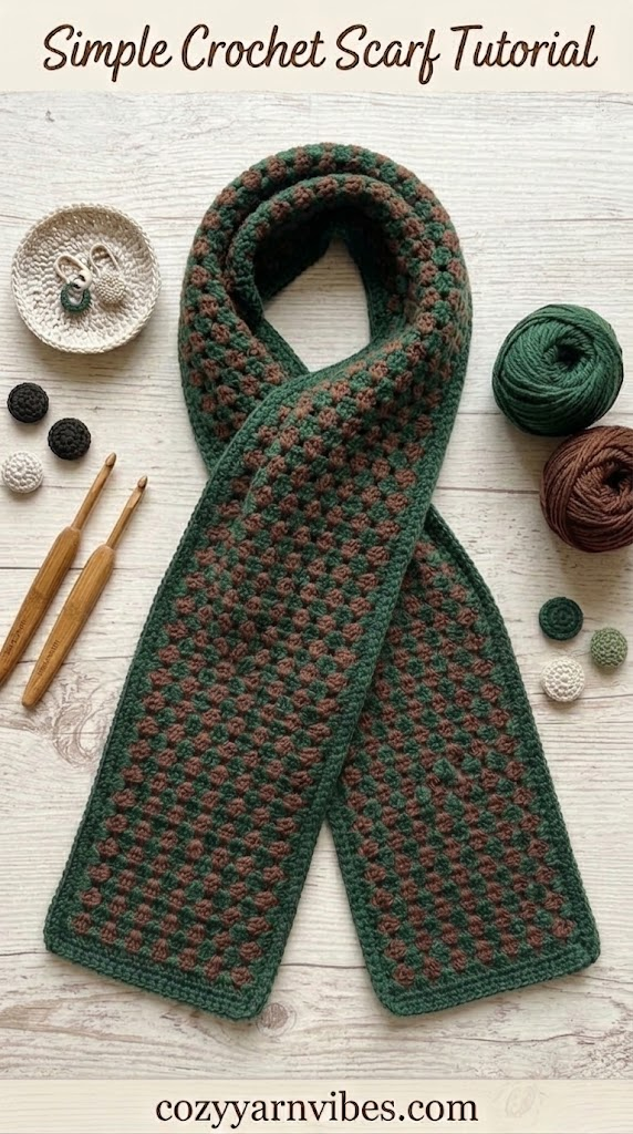 Simple crochet scarf tutorial