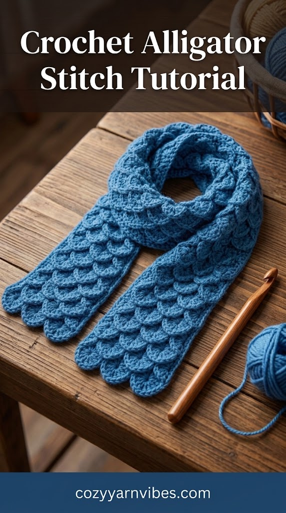 crochet alligator stitch tutorial