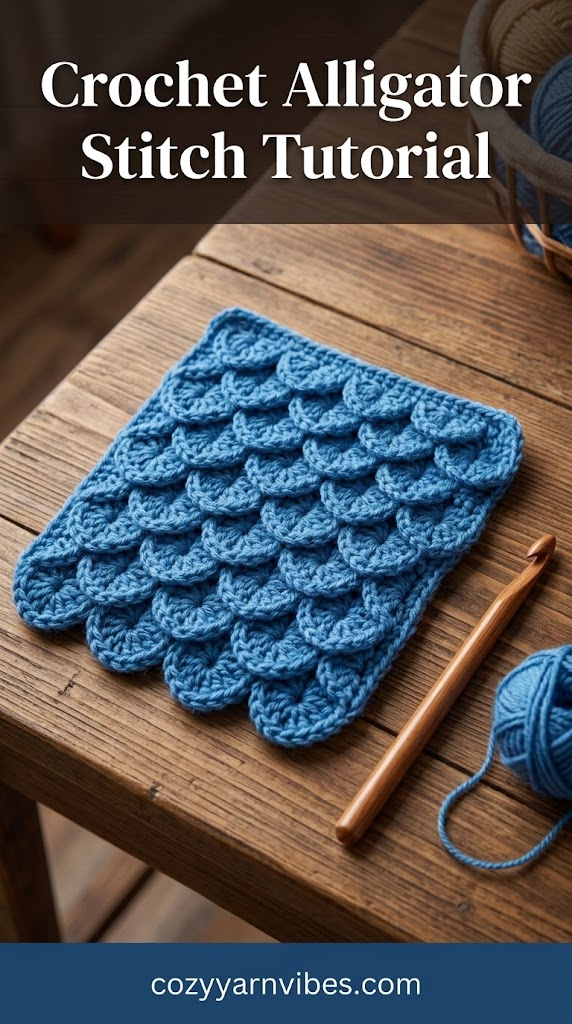 Crochet Alligator stitch tutorial