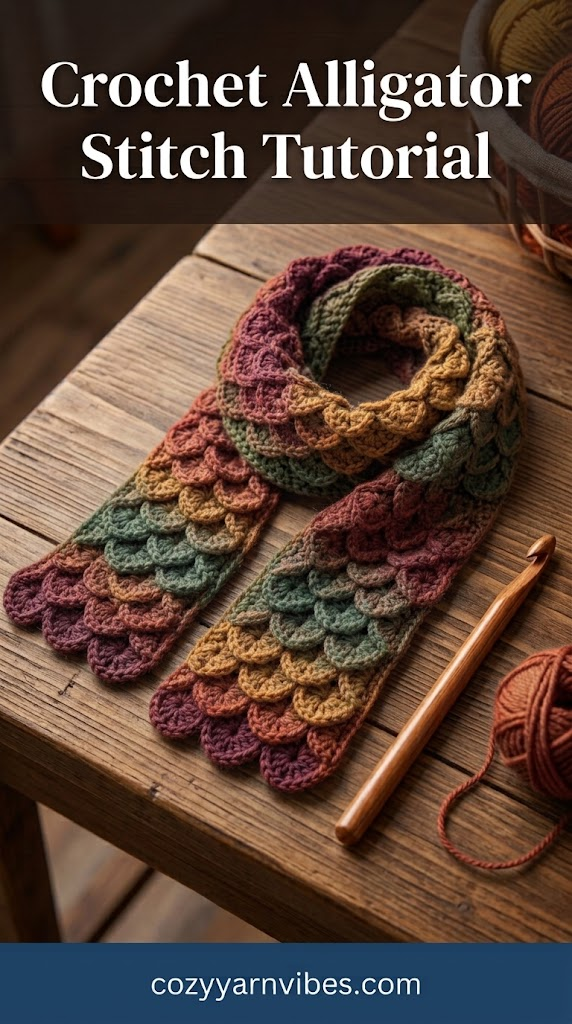 crochet alligator stitch tutorial