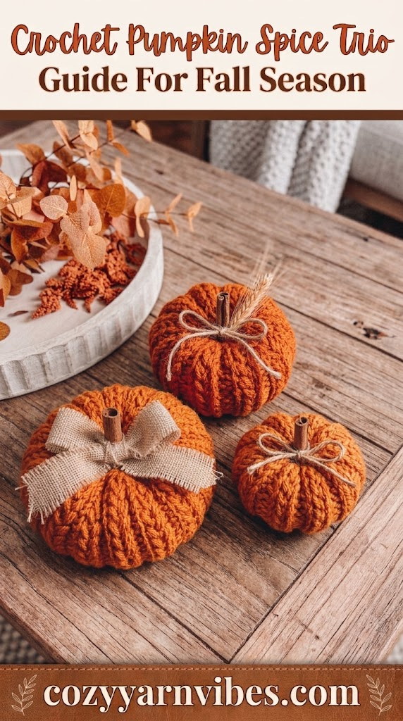 crochet pumpkin spice trio