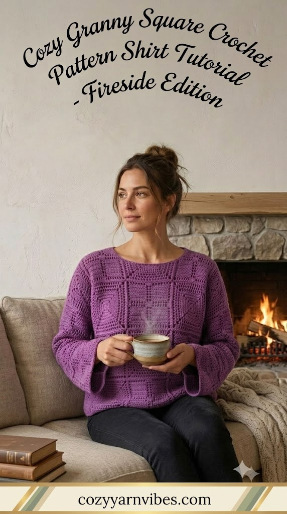 Cozy Granny Square Crochet Pattern Shirt Tutorial