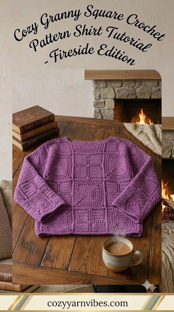 Cozy Granny Square Crochet Pattern Shirt Tutorial