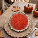 crochet hot pad pumpkin pie coasters