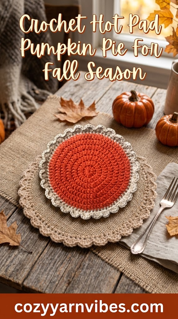 crochet hot pad pumpkin pie coasters