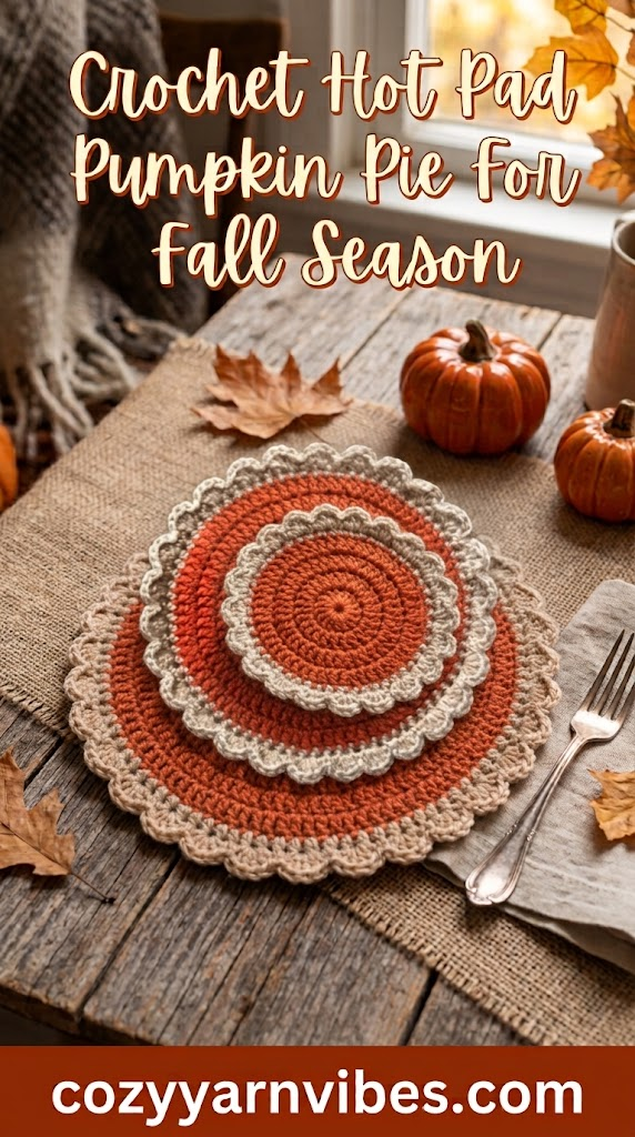 crochet pumpkin hot pad coasters