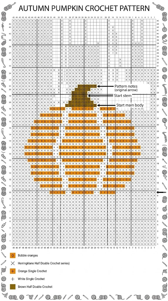 Autumn 3d pumpkin crochet pattern