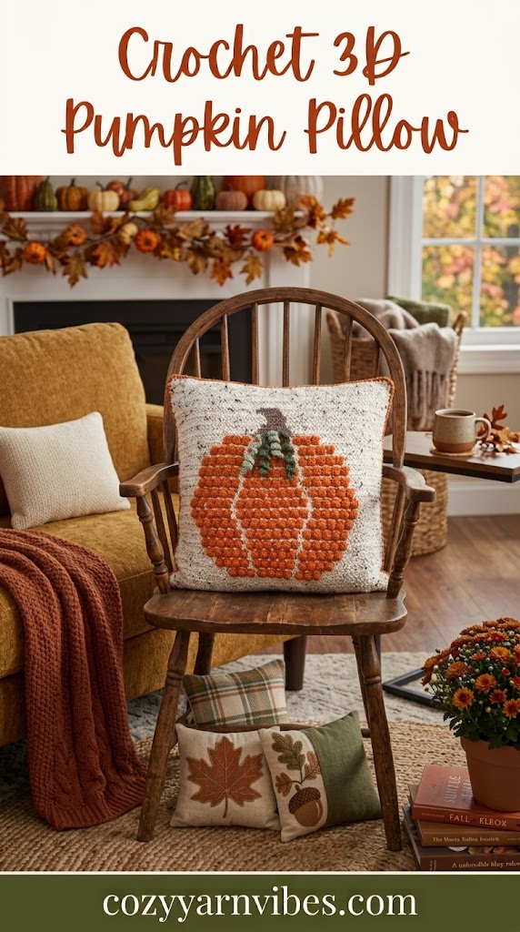 crochet 3D Pumpkin pillow