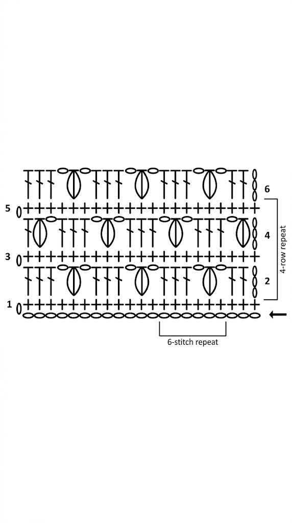 crochet berry stitch pattern chart