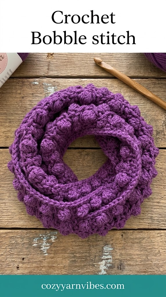 crochet bobble stitch scarf
