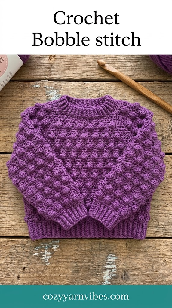 crochet bobble stitch shirt