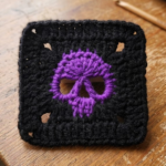crochet skull granny square