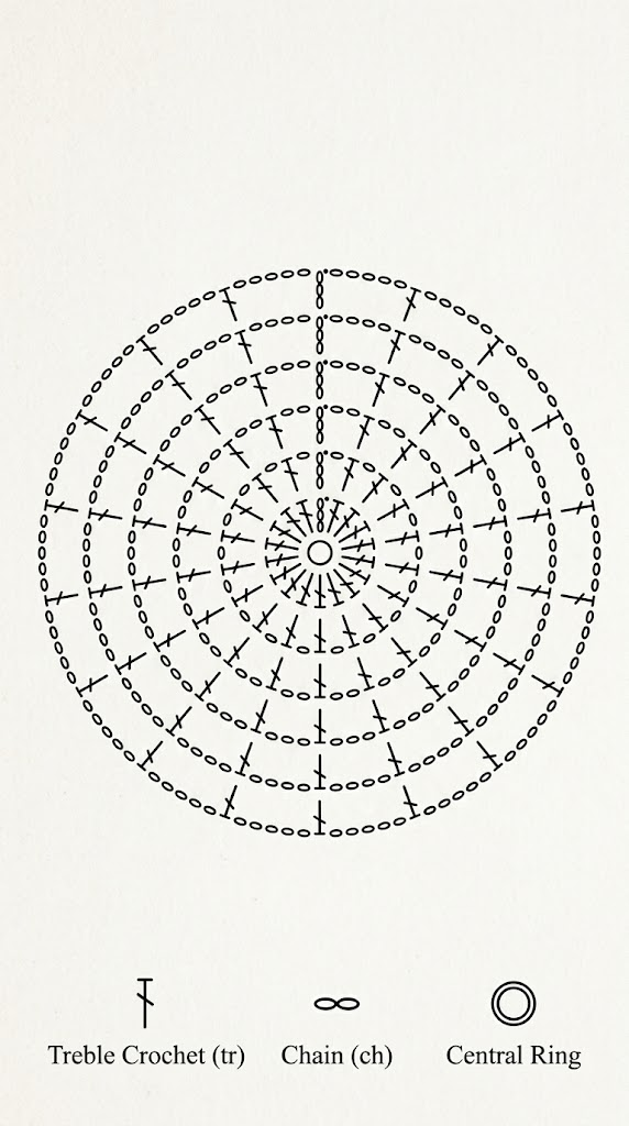crochet web spiders chart pattern