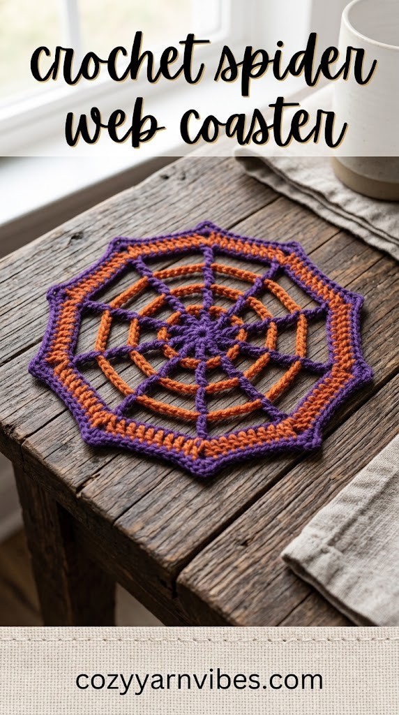 crochet spider web coaster