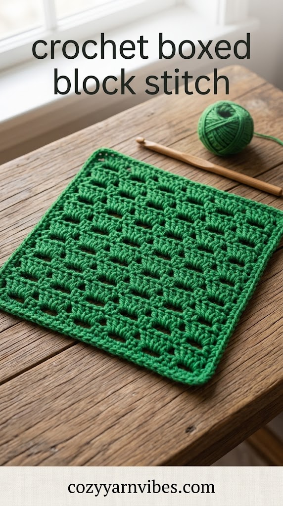 crochet boxed block stitch