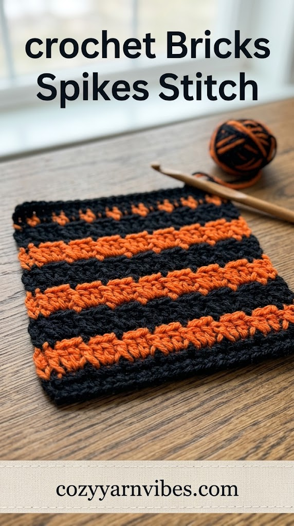 crochet brick spikes stitch