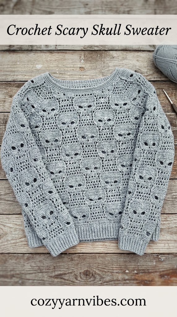 crochet scary skull sweater