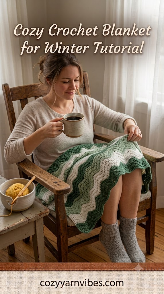 Cozy crochet blanket for winter