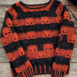 crochet scary skull sweater