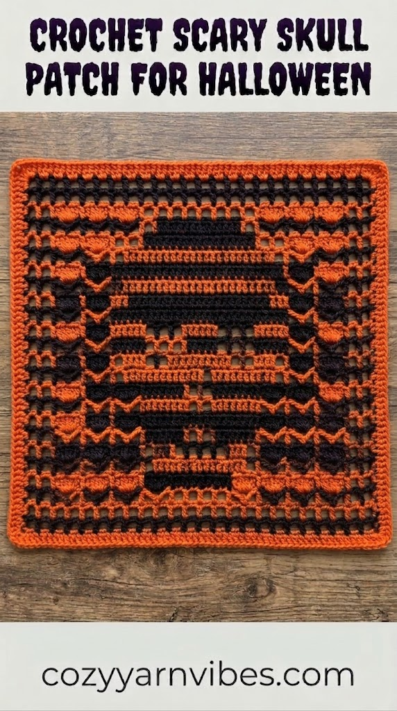 crochet skull patch