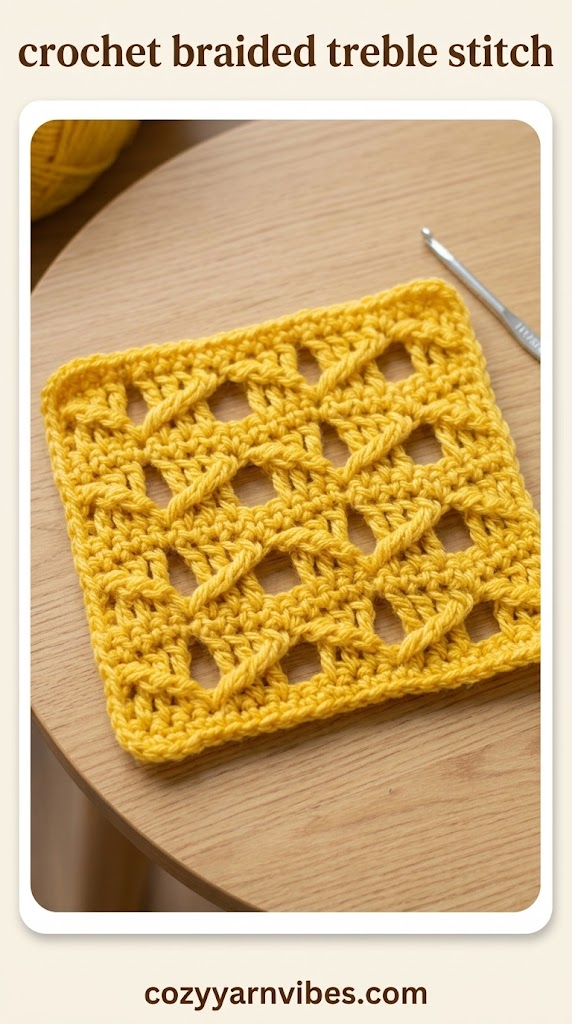 crochet braided treble stitch