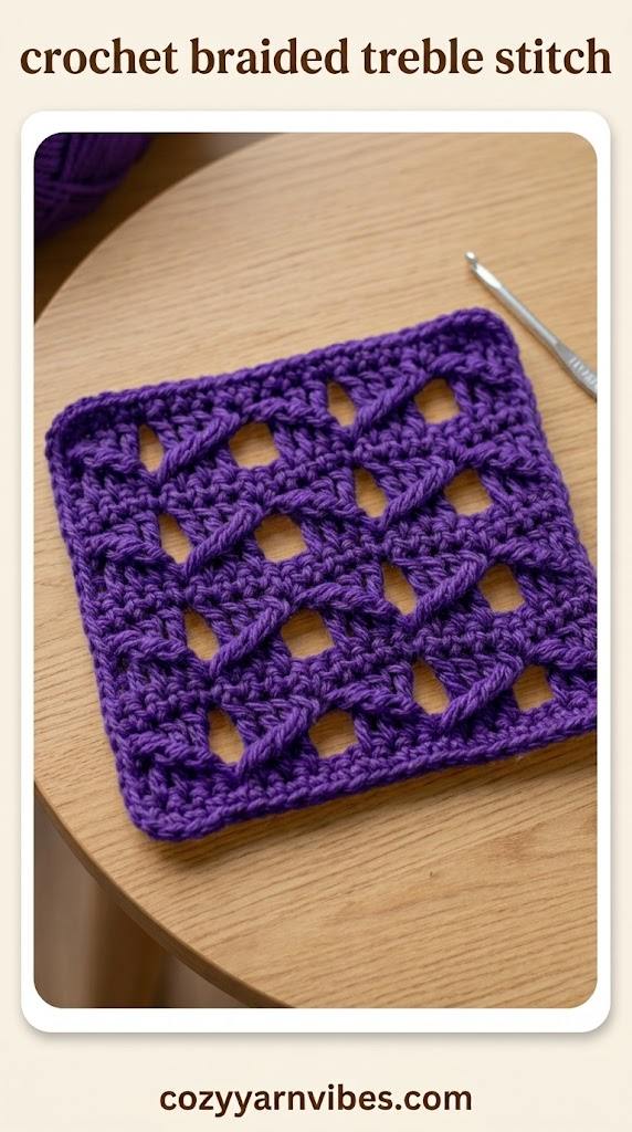 crochet braided treble stitch