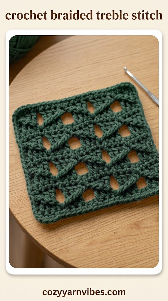 crochet braided treble stitch