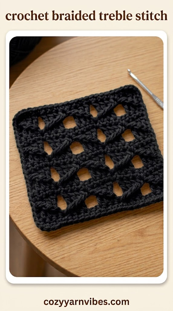 crochet braided treble stitch
