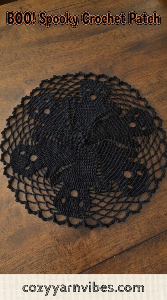 crochet spooky patch for Halloween