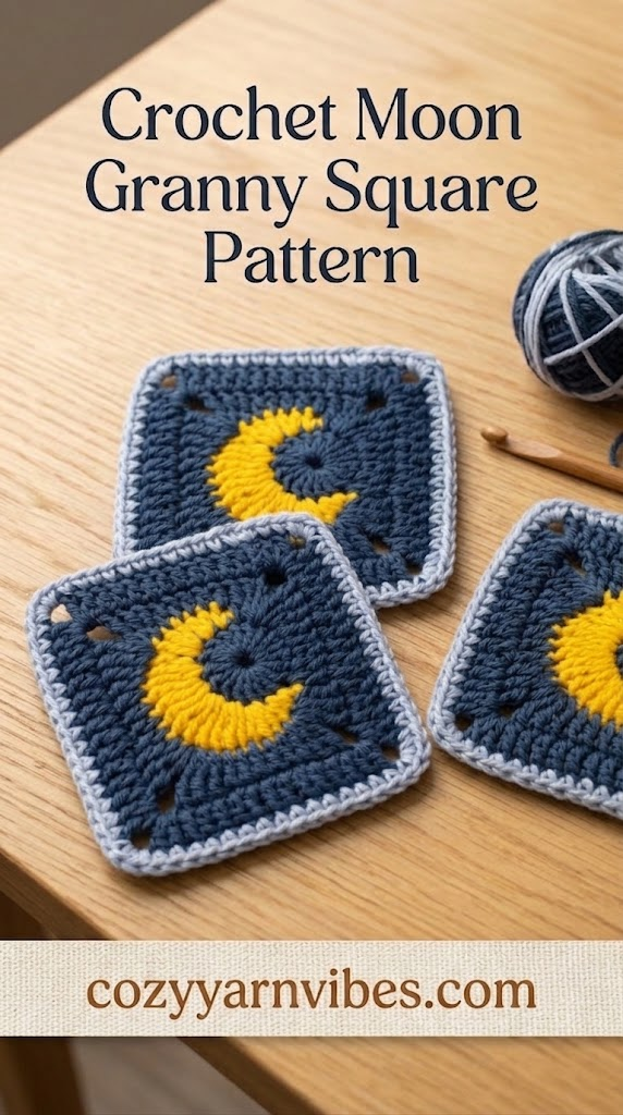 crochet moon granny square pattern