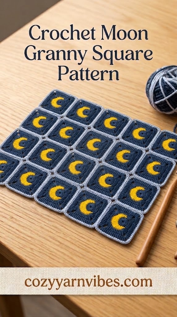 crochet moon granny square pattern