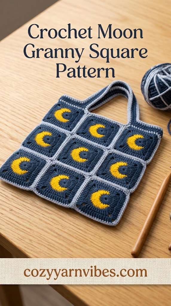 crochet moon granny square pattern