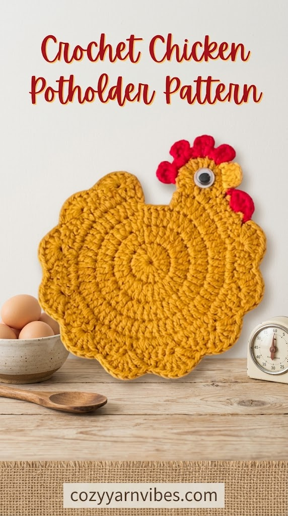 crochet chicken potholder pattern