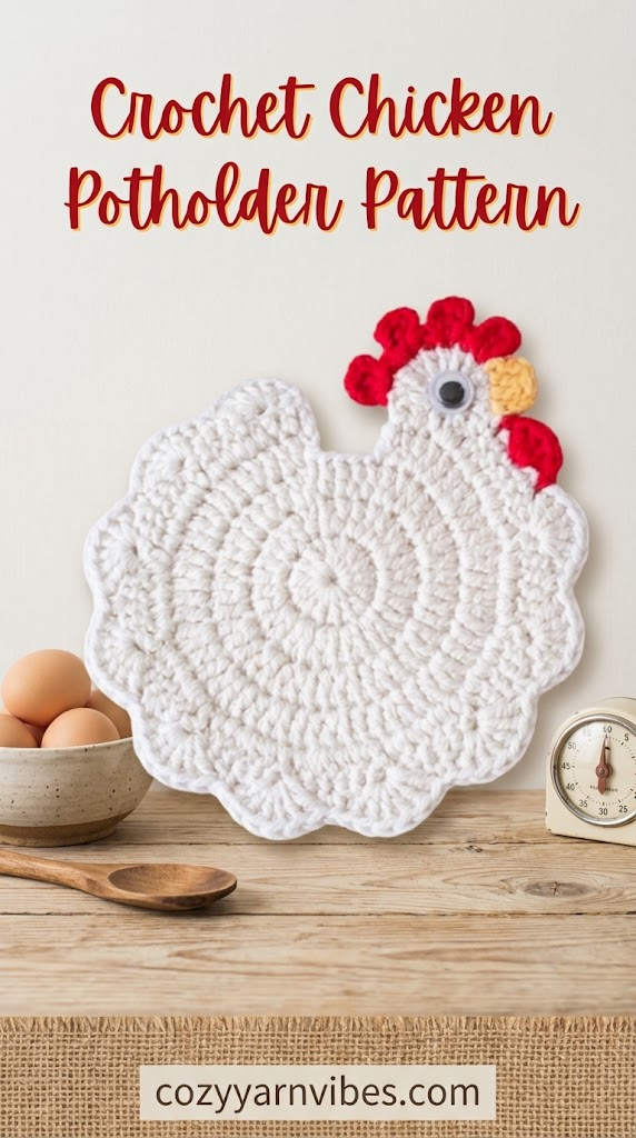 crochet chicken potholder