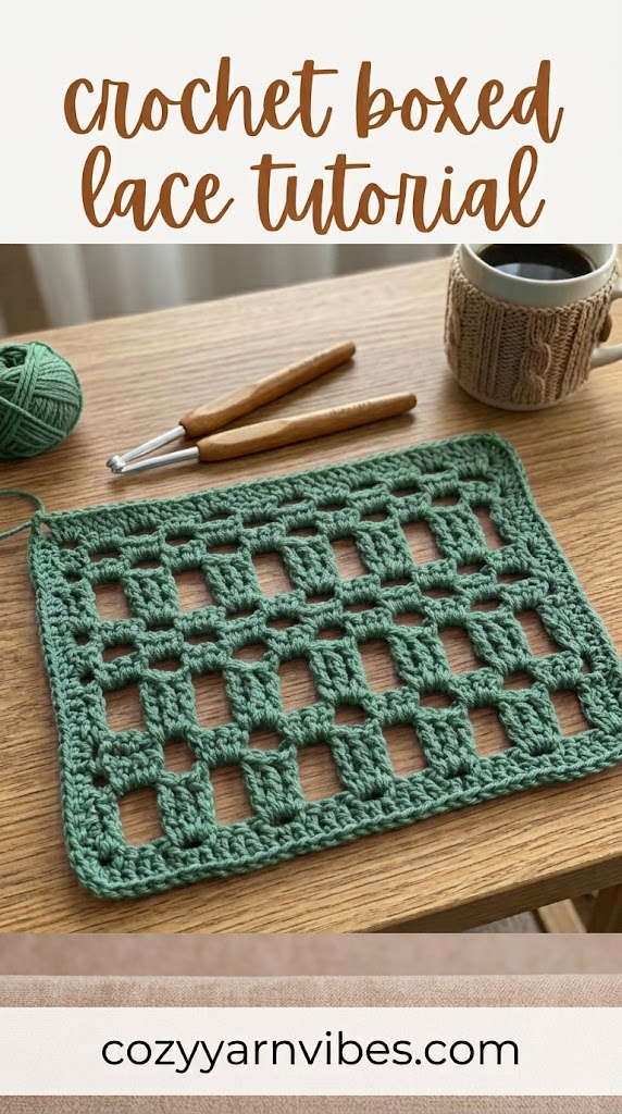 crochet boxed lace stitch
