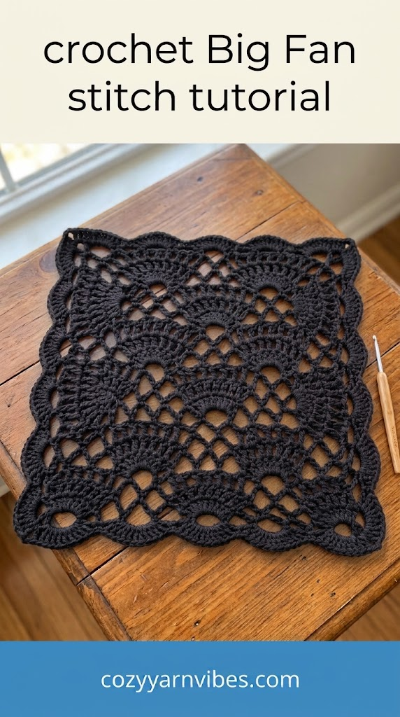crochet big fan stitch