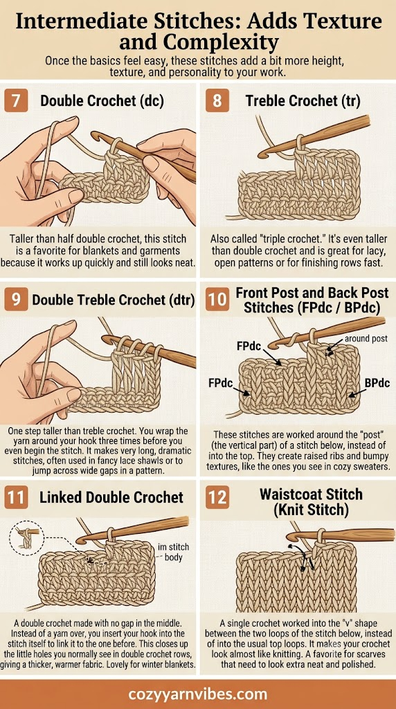 Intermediate crochet stitches guide