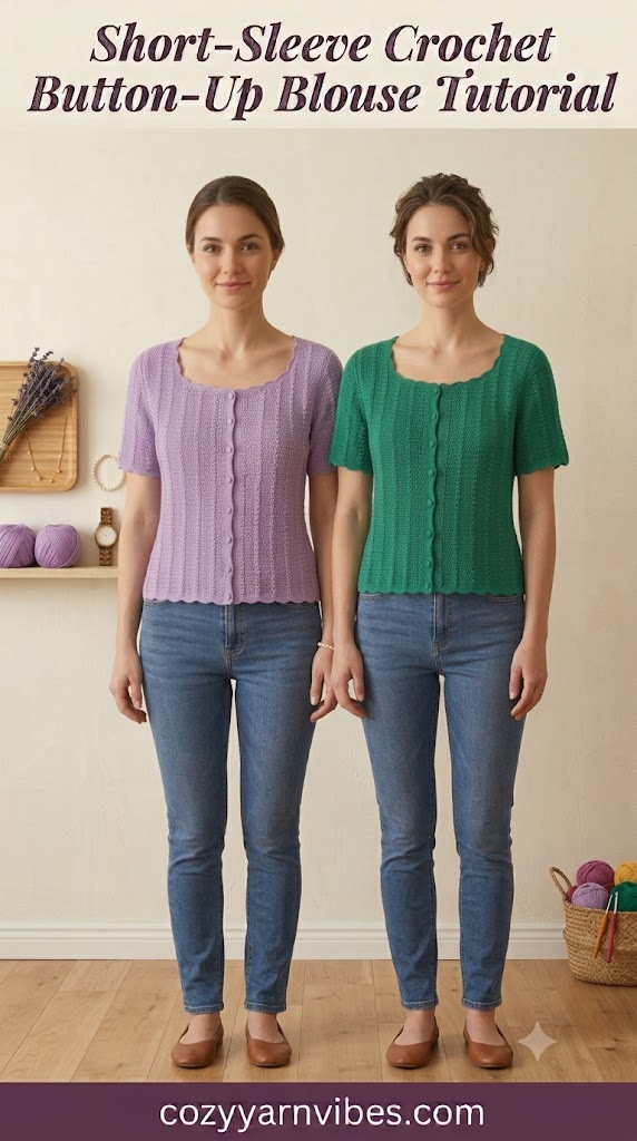 Crochet Short Sleeve Blouse Tutorial