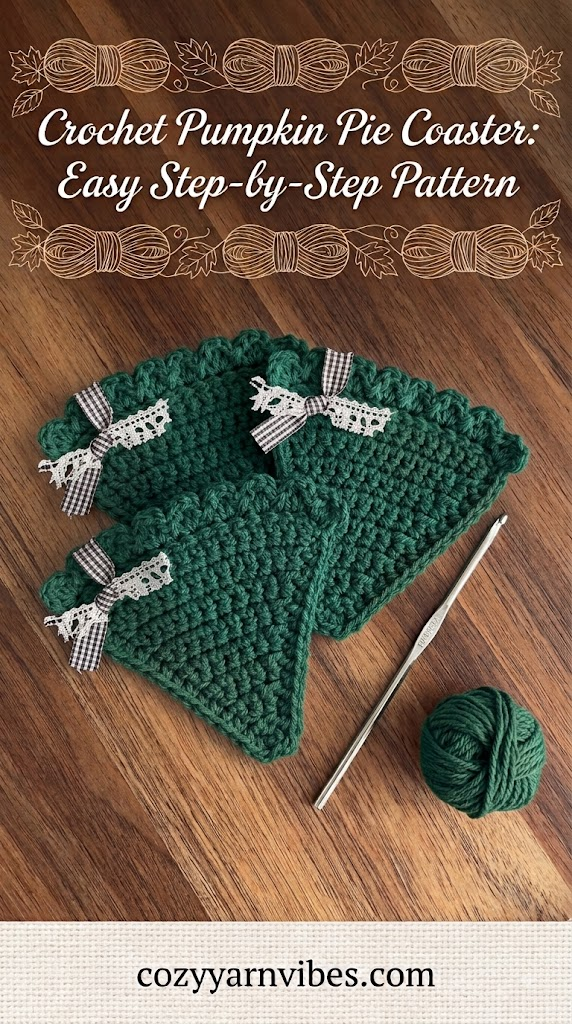 Crochet pumpkin pie coaster tutorial