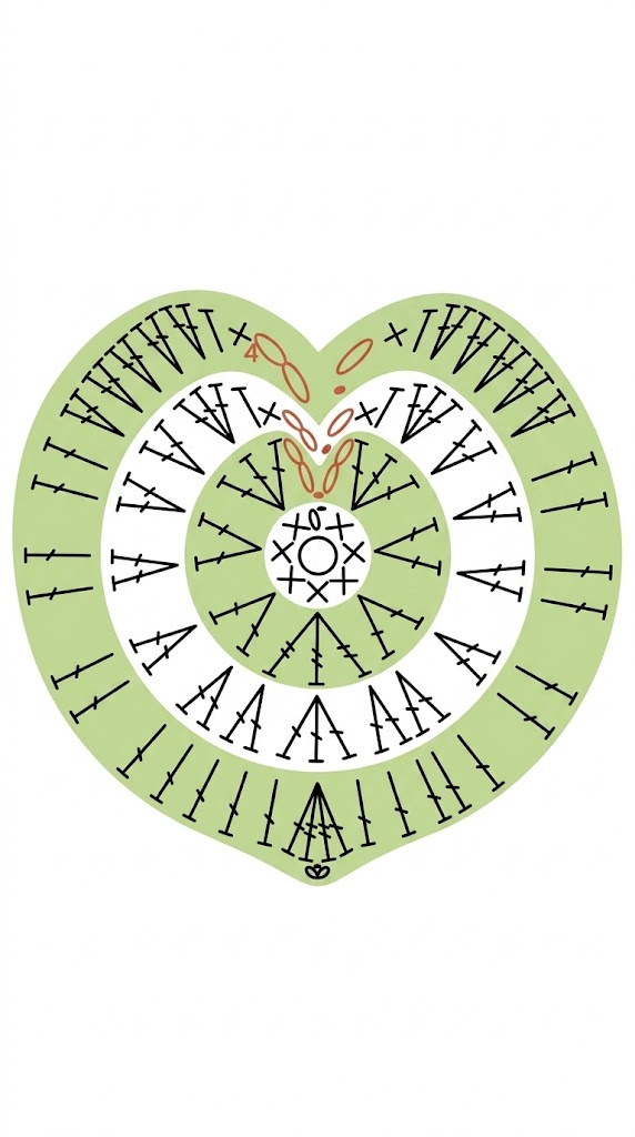 Heart leaf crochet pattern
